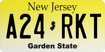 NJ license plate A24RKT