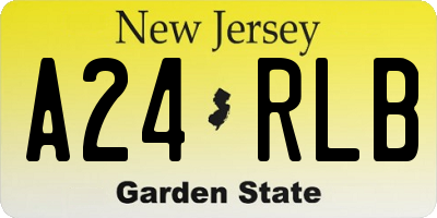 NJ license plate A24RLB