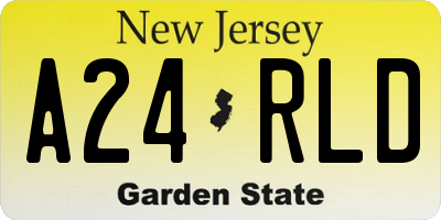NJ license plate A24RLD
