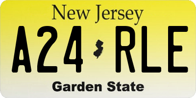 NJ license plate A24RLE