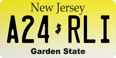 NJ license plate A24RLI