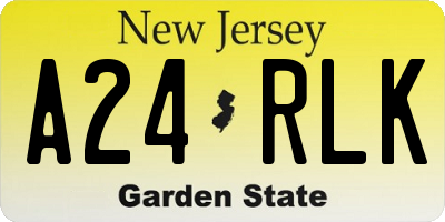 NJ license plate A24RLK