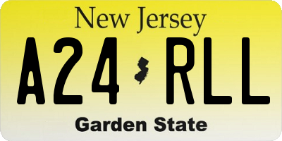 NJ license plate A24RLL
