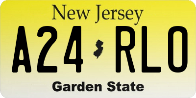 NJ license plate A24RLO