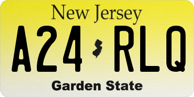 NJ license plate A24RLQ