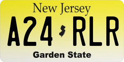NJ license plate A24RLR