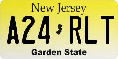 NJ license plate A24RLT