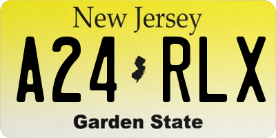 NJ license plate A24RLX