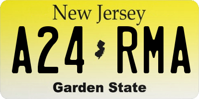 NJ license plate A24RMA