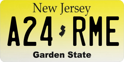 NJ license plate A24RME