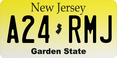 NJ license plate A24RMJ