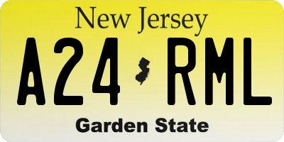 NJ license plate A24RML