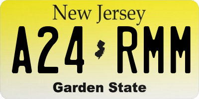 NJ license plate A24RMM
