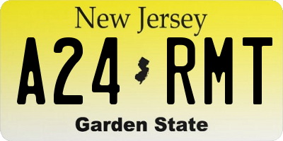 NJ license plate A24RMT