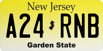 NJ license plate A24RNB