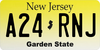 NJ license plate A24RNJ