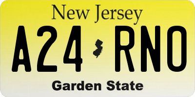 NJ license plate A24RNO