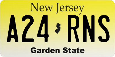 NJ license plate A24RNS
