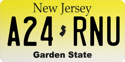 NJ license plate A24RNU