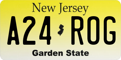 NJ license plate A24ROG
