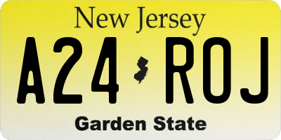 NJ license plate A24ROJ