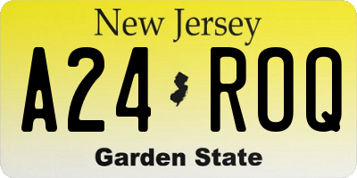 NJ license plate A24ROQ