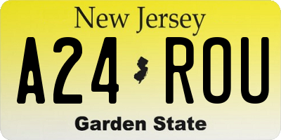 NJ license plate A24ROU