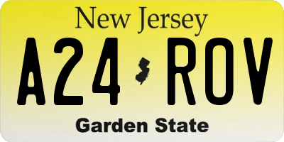NJ license plate A24ROV