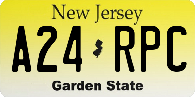 NJ license plate A24RPC