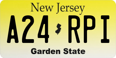 NJ license plate A24RPI