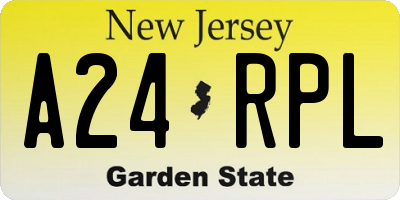 NJ license plate A24RPL