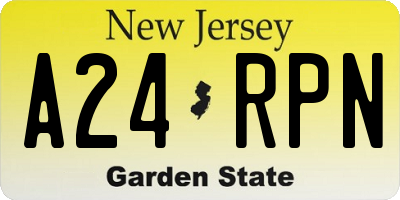 NJ license plate A24RPN