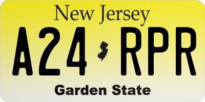 NJ license plate A24RPR