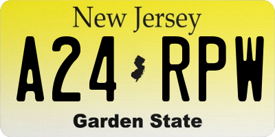 NJ license plate A24RPW