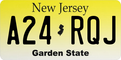 NJ license plate A24RQJ