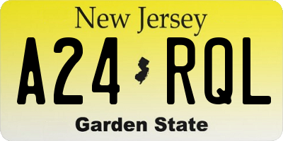 NJ license plate A24RQL