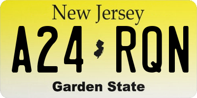 NJ license plate A24RQN