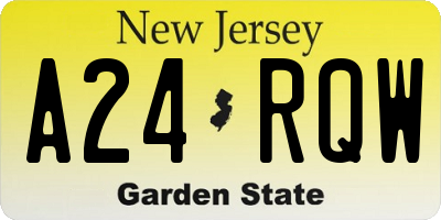 NJ license plate A24RQW
