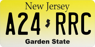 NJ license plate A24RRC
