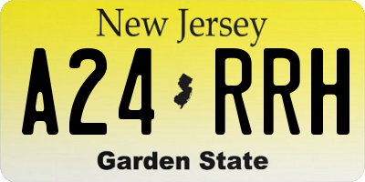 NJ license plate A24RRH