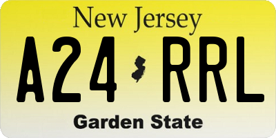 NJ license plate A24RRL
