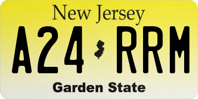 NJ license plate A24RRM