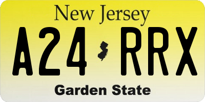 NJ license plate A24RRX