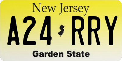 NJ license plate A24RRY