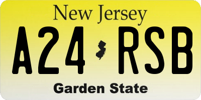 NJ license plate A24RSB
