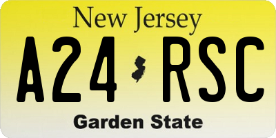 NJ license plate A24RSC