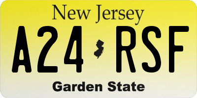 NJ license plate A24RSF