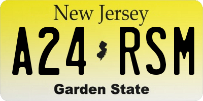 NJ license plate A24RSM