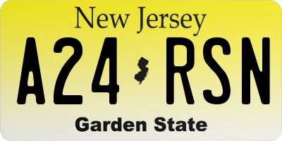 NJ license plate A24RSN
