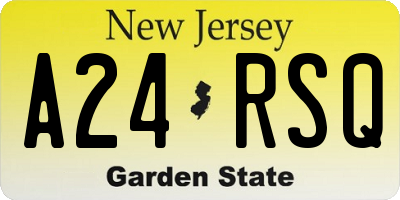 NJ license plate A24RSQ